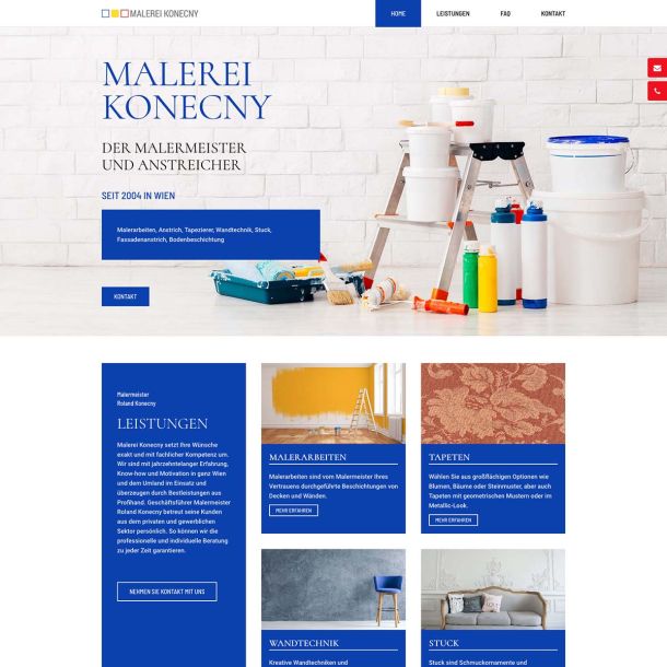 Webdesign für Malerei Konecny aus Wien