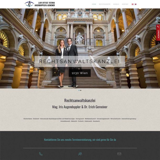 Website für Rechtsanwaltskanzlei Augendoppler - Gemeiner aus Wien