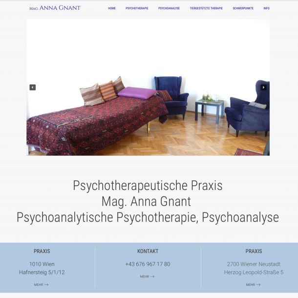 Website für Mag. Anna Gnant, Psychotherapeutische Praxis aus Wien