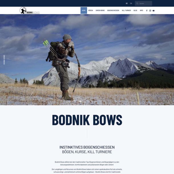 Website für Bodnik Bows von Henry Bodnik
